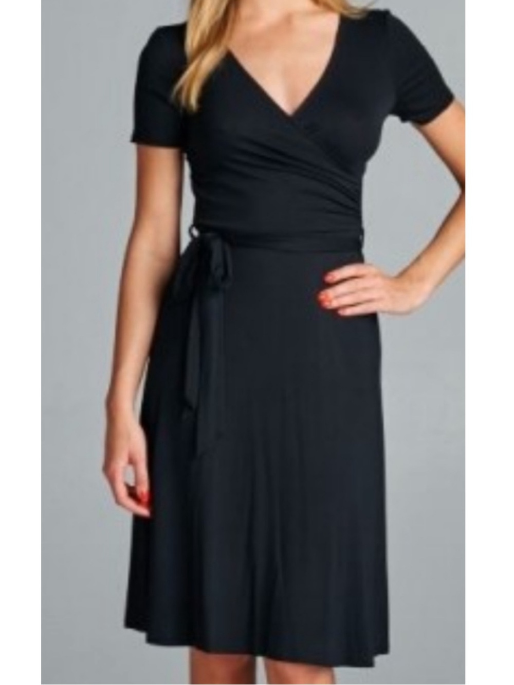 Talbots Short Sleeve Faux Wrap Dress